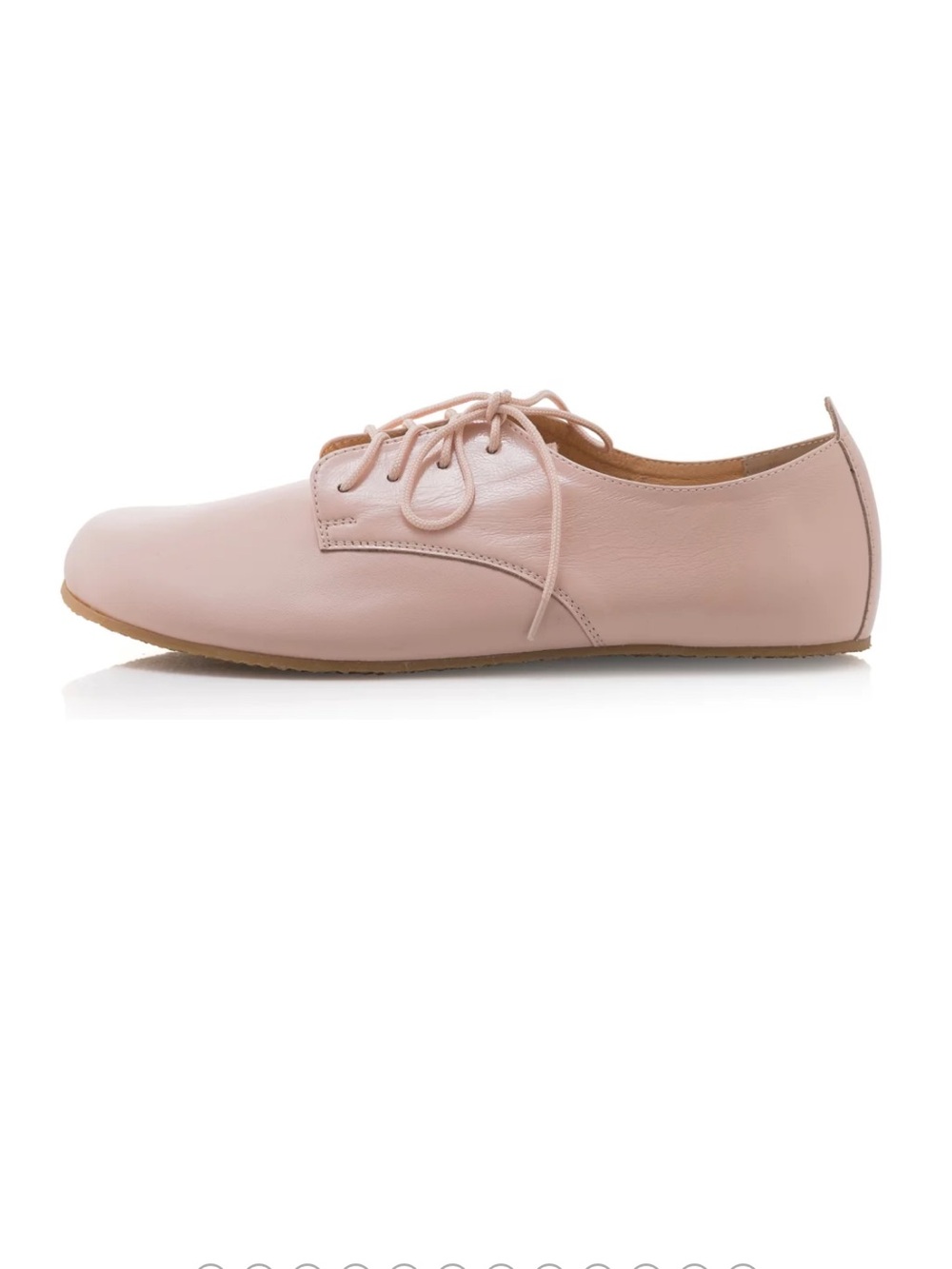 Women’s Blush Pink Lace-Up Leather Oxfords Barefoot Style - Picture 12 of 14